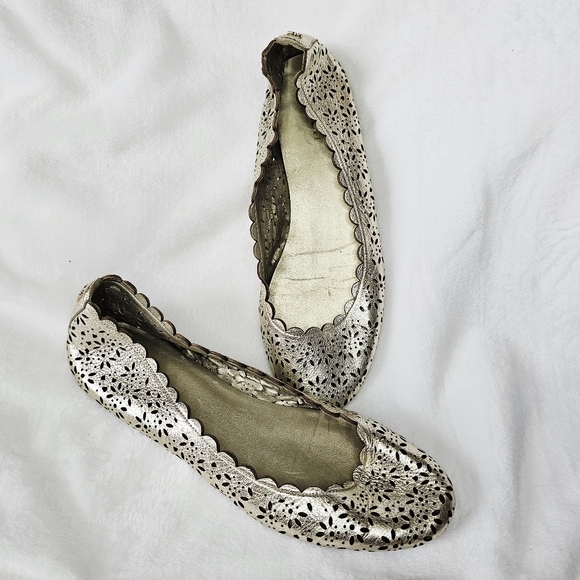 Coach Metallic Lace Ballet Flats - Picture 1 of 7